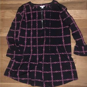 Black and Pink Chain Pattern top small NWT